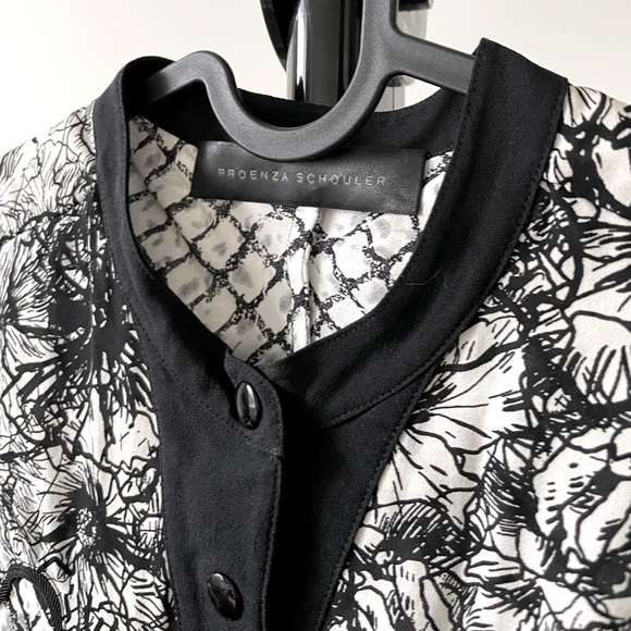 NWOT Proenza Schouler BW Floral Silk Blouse - Picture 2 of 8